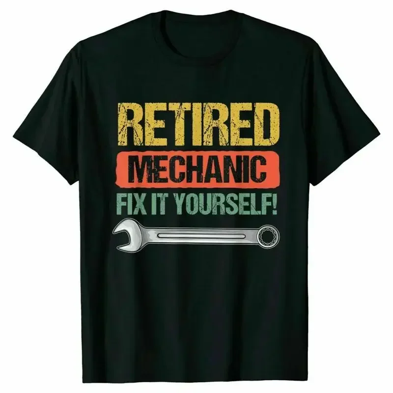 T Shirt Vintage Retired Mechanic Funny Retirement Trend