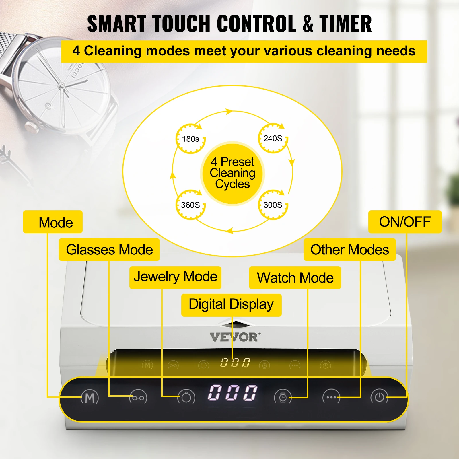 VEOVR 500ml Ultra sonic Reiniger Mini Tragbare Waschmaschine Ultraschall Bad Sonic Reinigung Geräte für Gläser Haushaltsgeräte