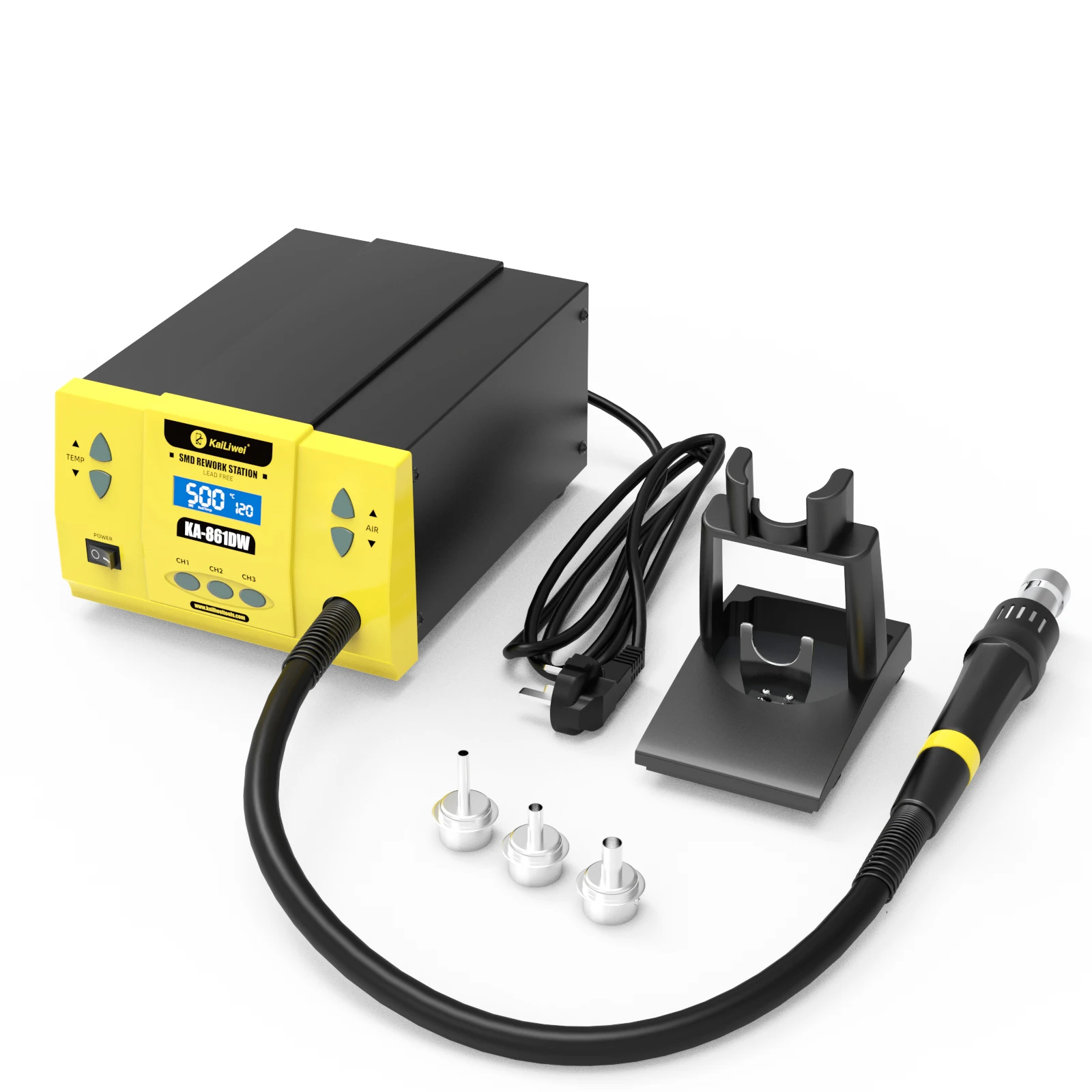 

Kailiwei Lead Free Digital Rework Hot Air Gun Soldering Station 861DW 1000W for Phone PCB IC Chip BGA Desoldering Repair