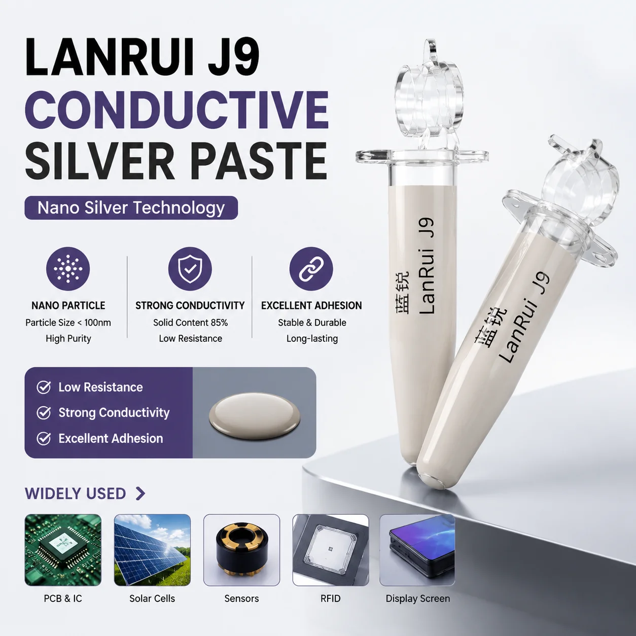 LANRUI J9 Nano Conductive Paste Low-Resistance Silver Glue for Phone Screen Line Green Yellow Display Repair Tool