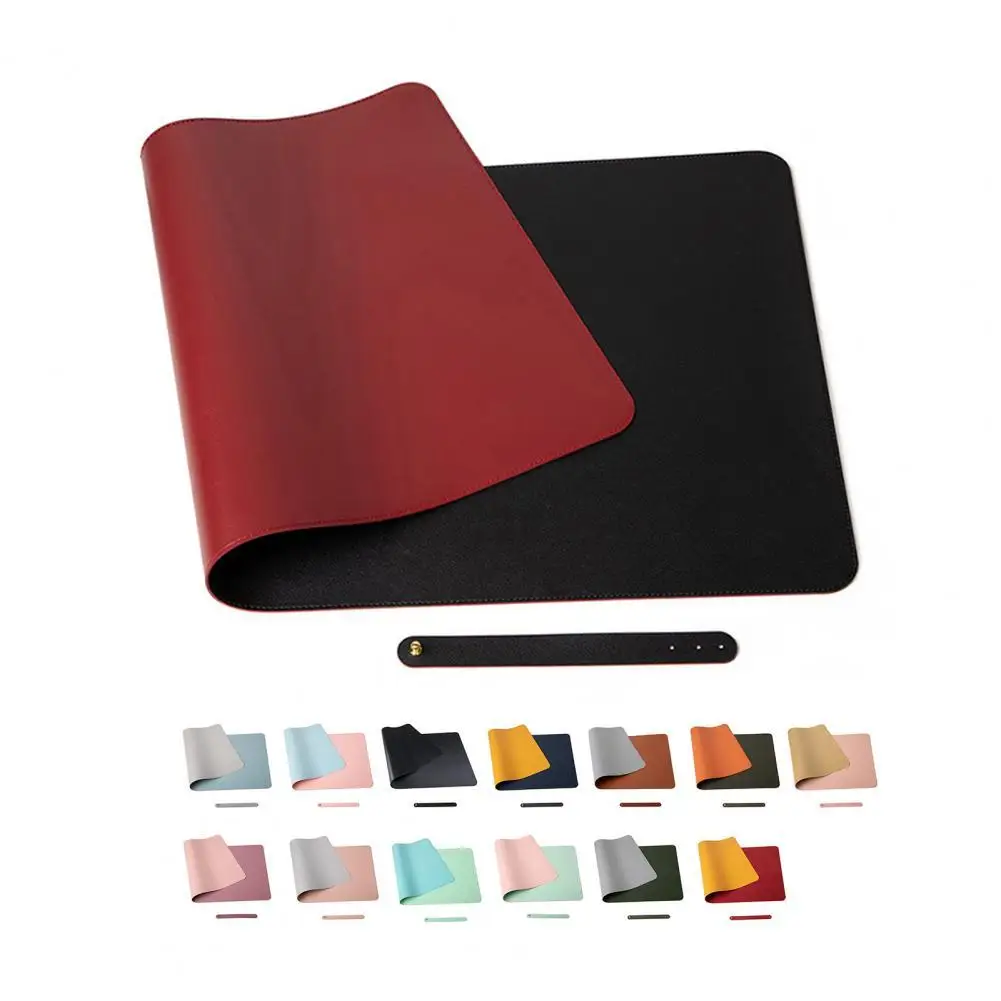 

Stain Resistant Mouse Pad Strap Design Faux Leather Decorative Smooth Surface Mouse Cushion for Home