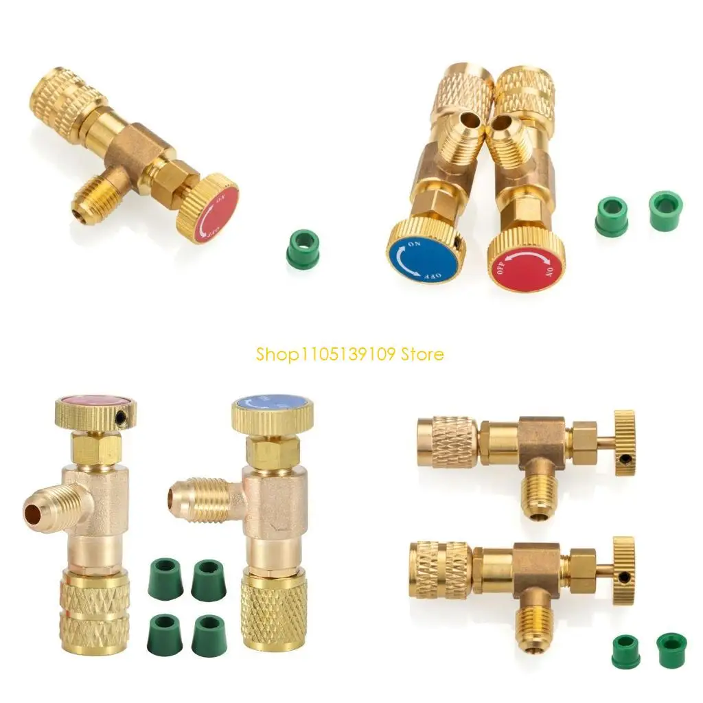 

P5ED Liquid Safety Valves R410A R22 Air Conditioning Refrigerant 1/4" Safety Adapter Refrigerant Charging Valves