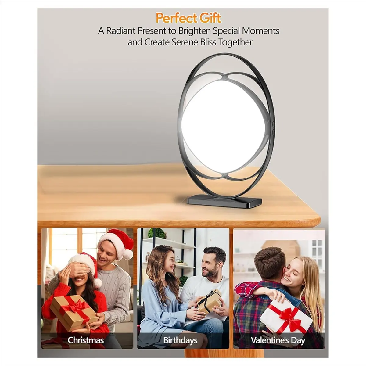 AA19 Light Therapy Lamp,10000 Lux UV-Free Therapy Light with 3 Color Temperatures, 5 Adjustable Brightness EU Plug