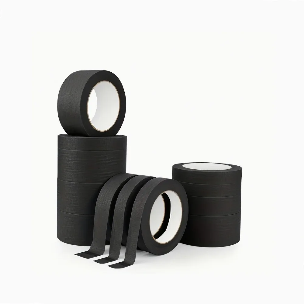 Professional Black Painter Tape Multi-Purpose Masking Tape, Width Options for Painting Crafts Warehouse Marking, Strong