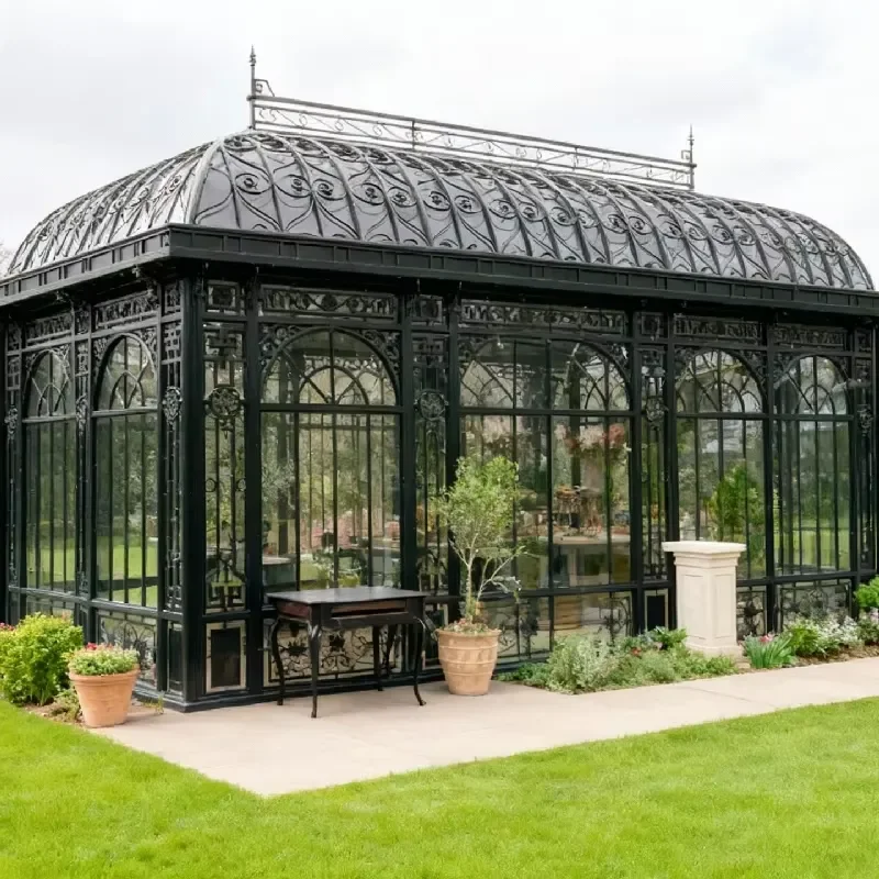 Custom Victorian Iron Greenhouse for Professional Nursery Large Span Glasshouse With Automatic Ventilation System