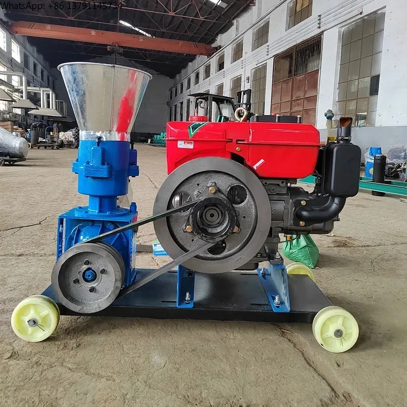 Goat Poultry Chicken Diesel Pellet Feed Machine Straw/Grass Powder Pellet Processing Equipment