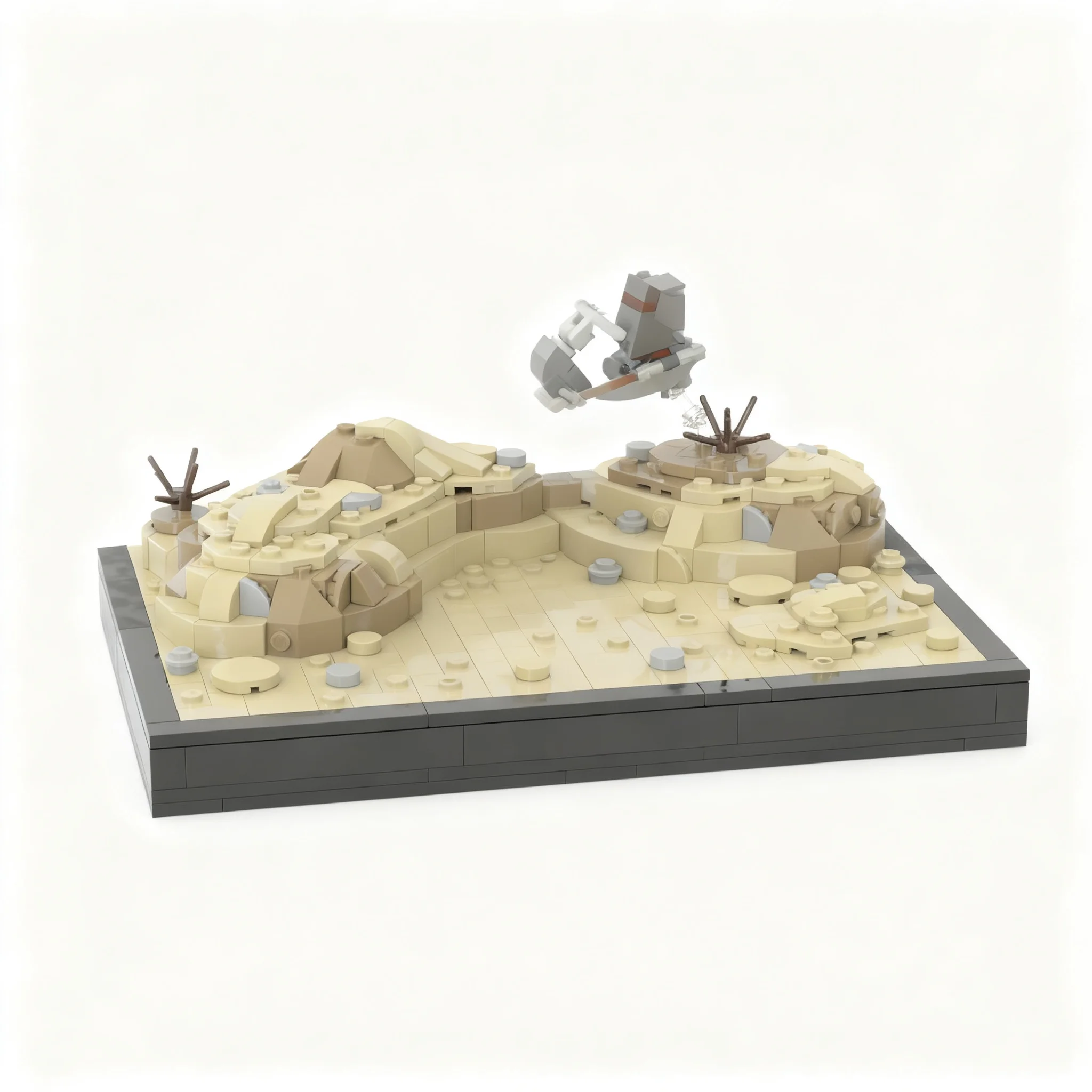 457pcs MOC Qui-Gon & Anakin VS Maul On Tatooine - Diorama Star Battle Model Building Blocks Christmas Gifts Toy Architecture 3D