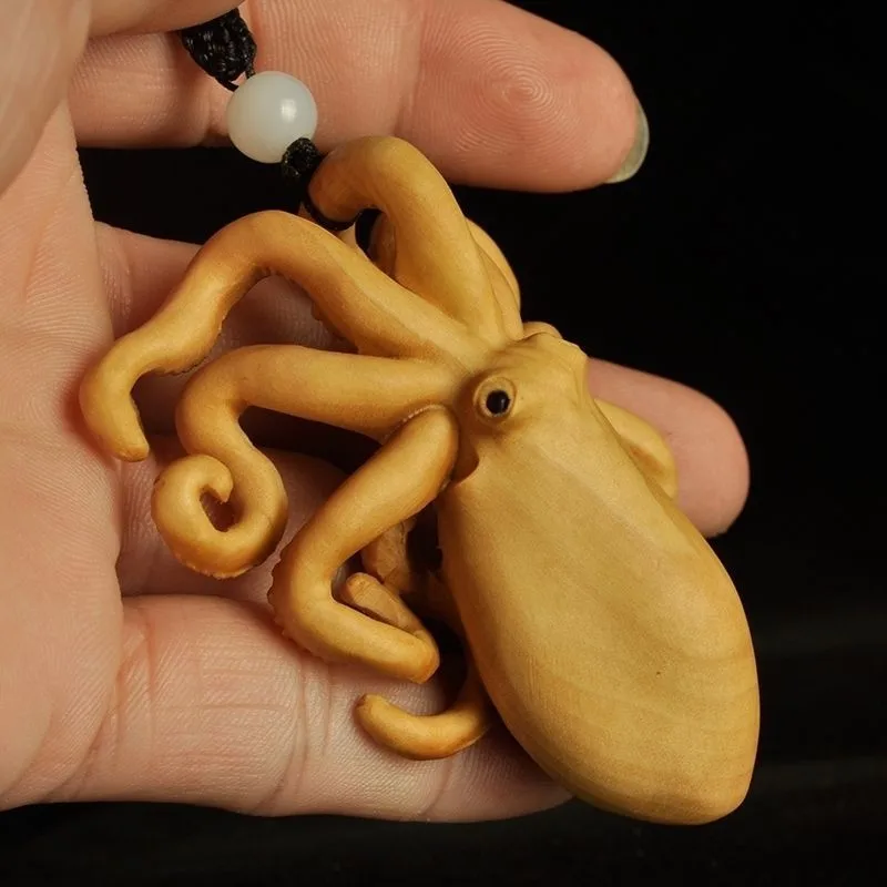 Taihang Yabai Wood Octopus Carving Creative Art Piece Handheld Curiosity