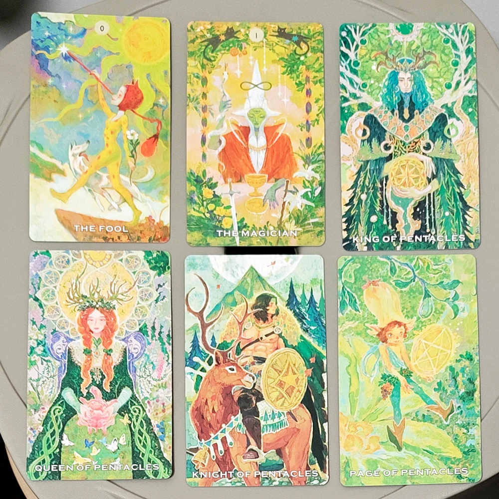 The Whisper of Stars and Garden Tarot Deck 10.3*6cm 78 Pcs Cartoon Tarot Cards Based on Rider Waite System