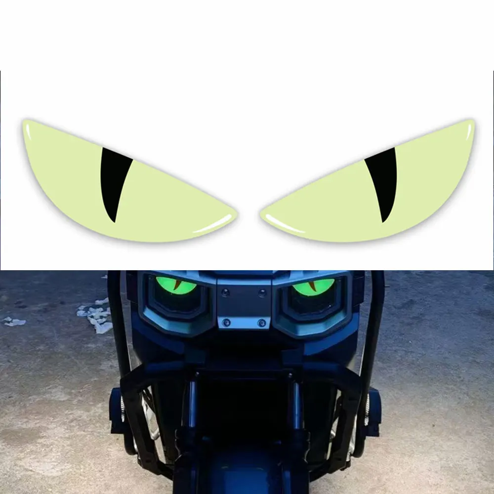3D Reflective Devil's Eye Luminous Stickers For Car Motorcycle Helmets Decal Decor Improves Night Visibility Safety Durability