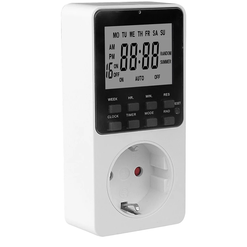 Y51A-電子デジタルタイムスイッチキッチンタイムソケットコンセント230V 7日間12/24時間プログラム可能なタイミングEUプラグ