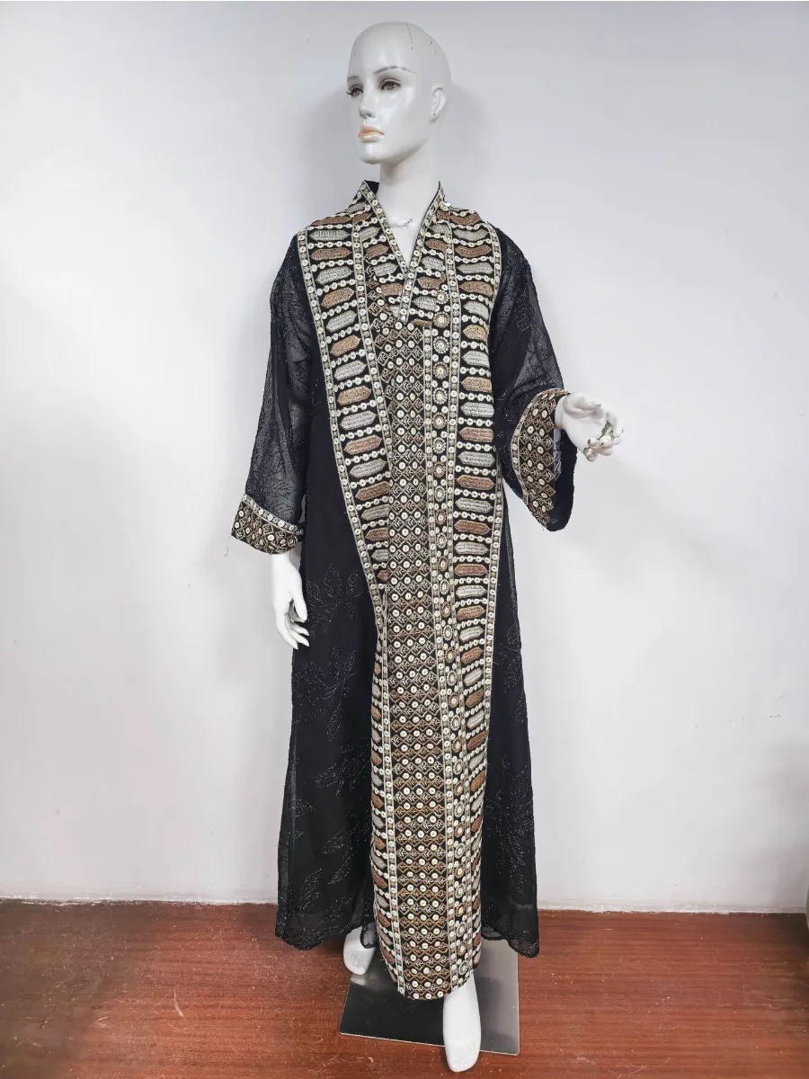 Elegante Dubai Frauen Kleid Abaya Stickerei Marokko Kaftan Vestidos Largos Arabischen Lange Robe Eid Muslimischen Party Jalabiya Ramadan 2025