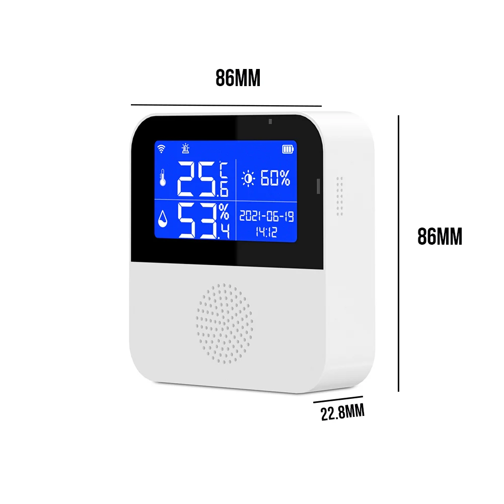 Tuya-Sensor inteligente de temperatura y humedad para el hogar, higrómetro de seguridad para interior y exterior, Detector de monitoreo de plantas, Acuario y bodega, Wifi