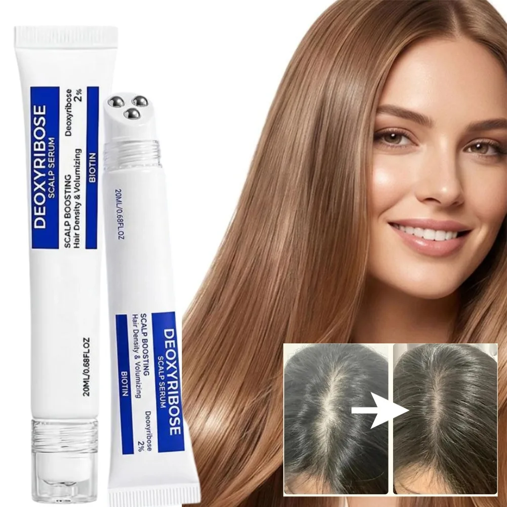 Premium Deoxyribose Anti-Hair Fall Growth Serum With Roll-on Ball Scalp Massage Volumizing Hair Growth Increases Density Essence