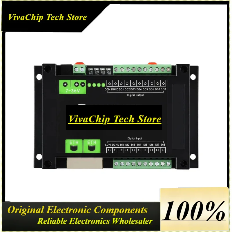 VivaCIndustrial 8-Ethernet Digital Input/Output Module, Modbus RTU / TCP Protocol, Supports PoE Power Supply, With Various Isola