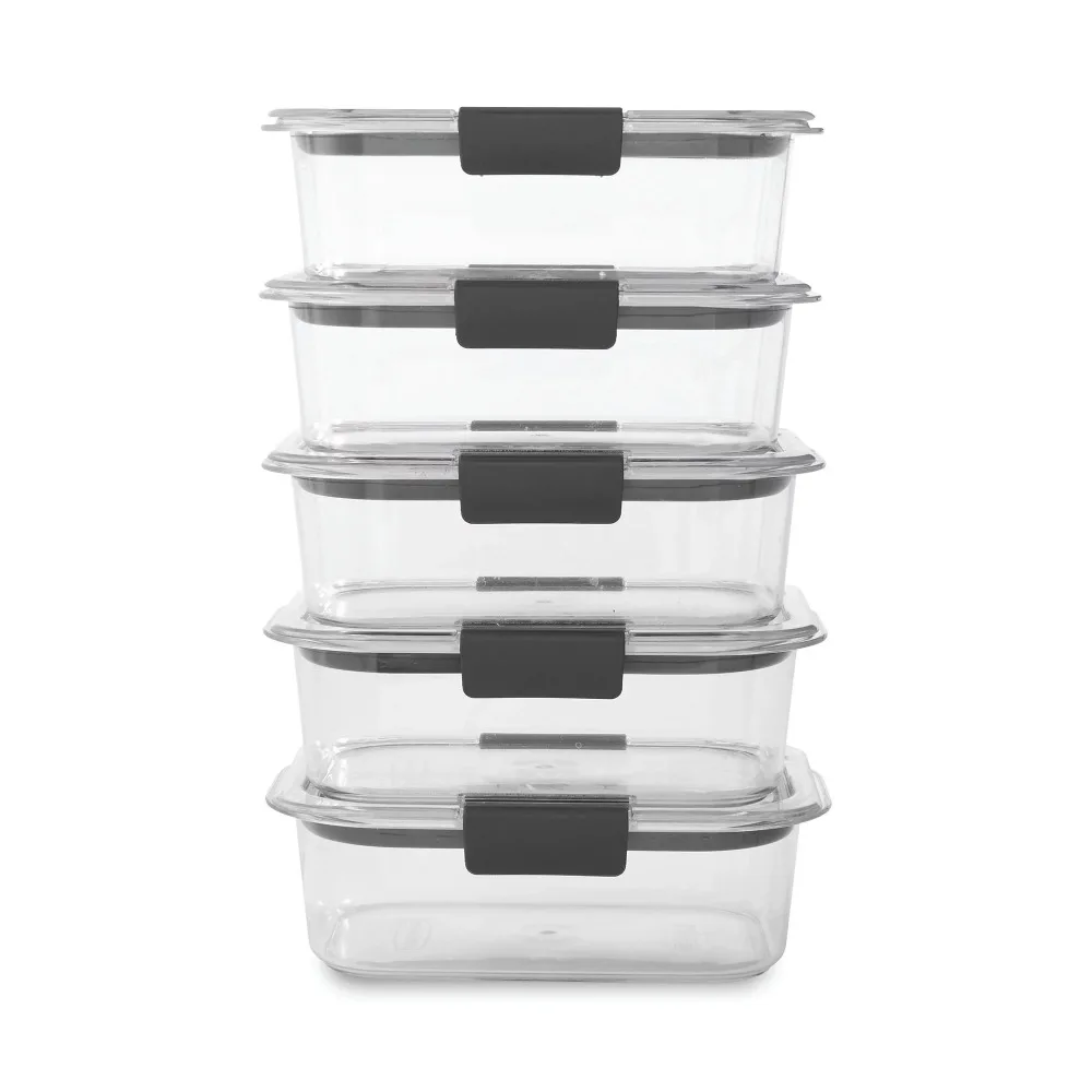 

Kitchen & Dining Brilliance Food Storage Containers, 3.2 Cup 5 Pack, Leak-Proof, BPA Free Clear Tritan Plastic