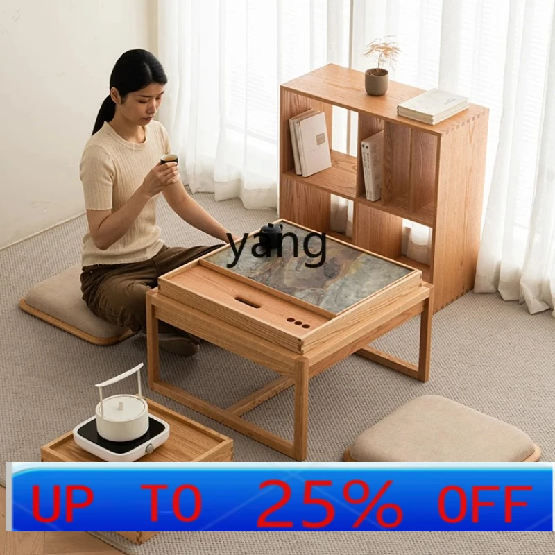 

YhmTatami Tea Table Solid Wood Balcony Small Short Bubble Kung Fu Tea Table