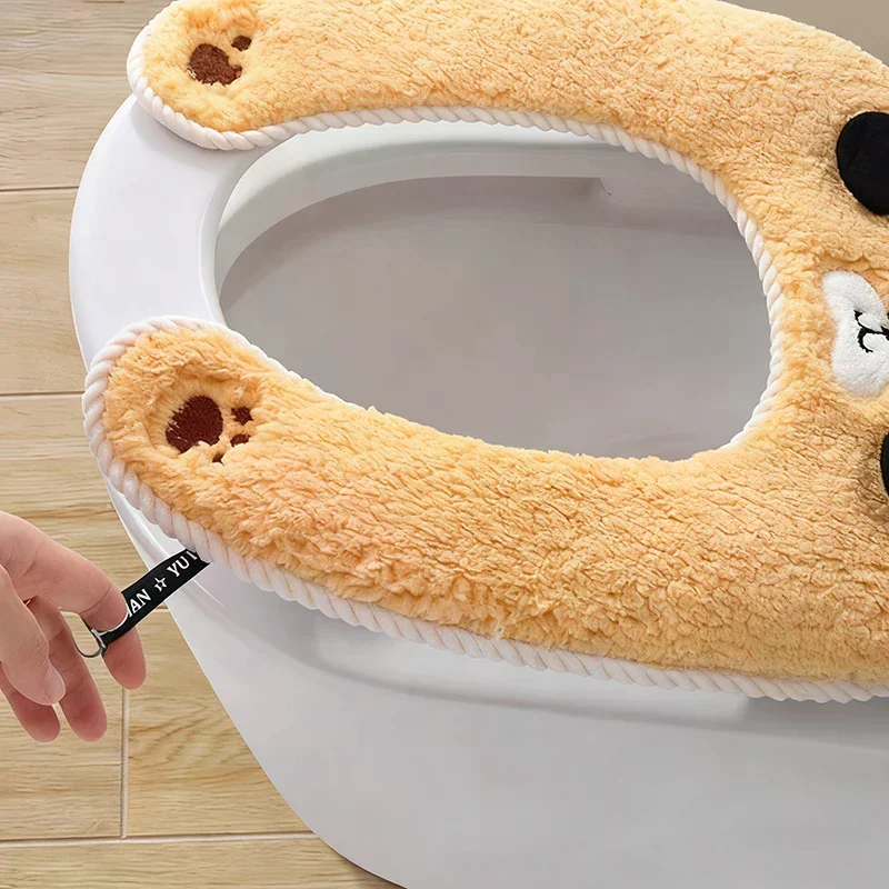 غطاء مقعد المرحاض، غطاء مقعد المرحاض السميك المنزلي، حشية مقعد المرحاض على طراز الخريف والشتاء، وسادة مقعد سميكة #5