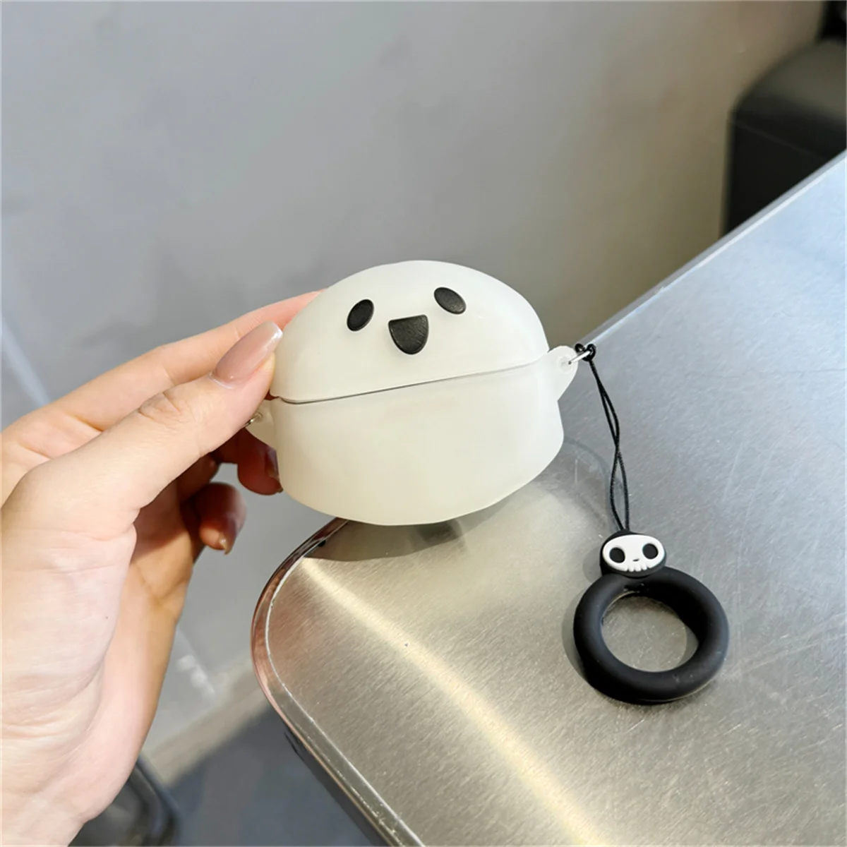 for Bose Ultra Open Earbuds New Case(2024),Cute Creative Funny Ghost Silicone Cover for Bose Open Ear Wireless Earbuds with Ring