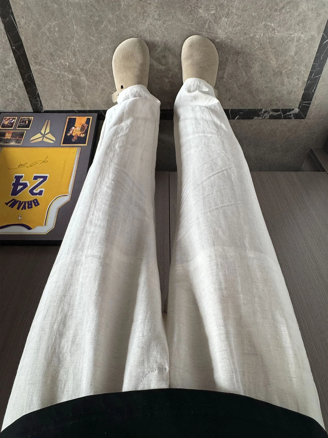 

Lightweight Linen Cotton Casual Pants for Men Summer Loose Fit Straight Leg Pants Preppy Sle Comfortable Drapey Feel