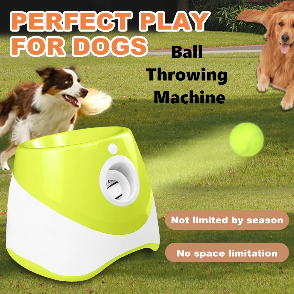 Dog Tennis Launcher Ball Throwing Machine Automatic Ball Launcher Rechargable Catapult Funny Interactive Throw Device Pet Toys