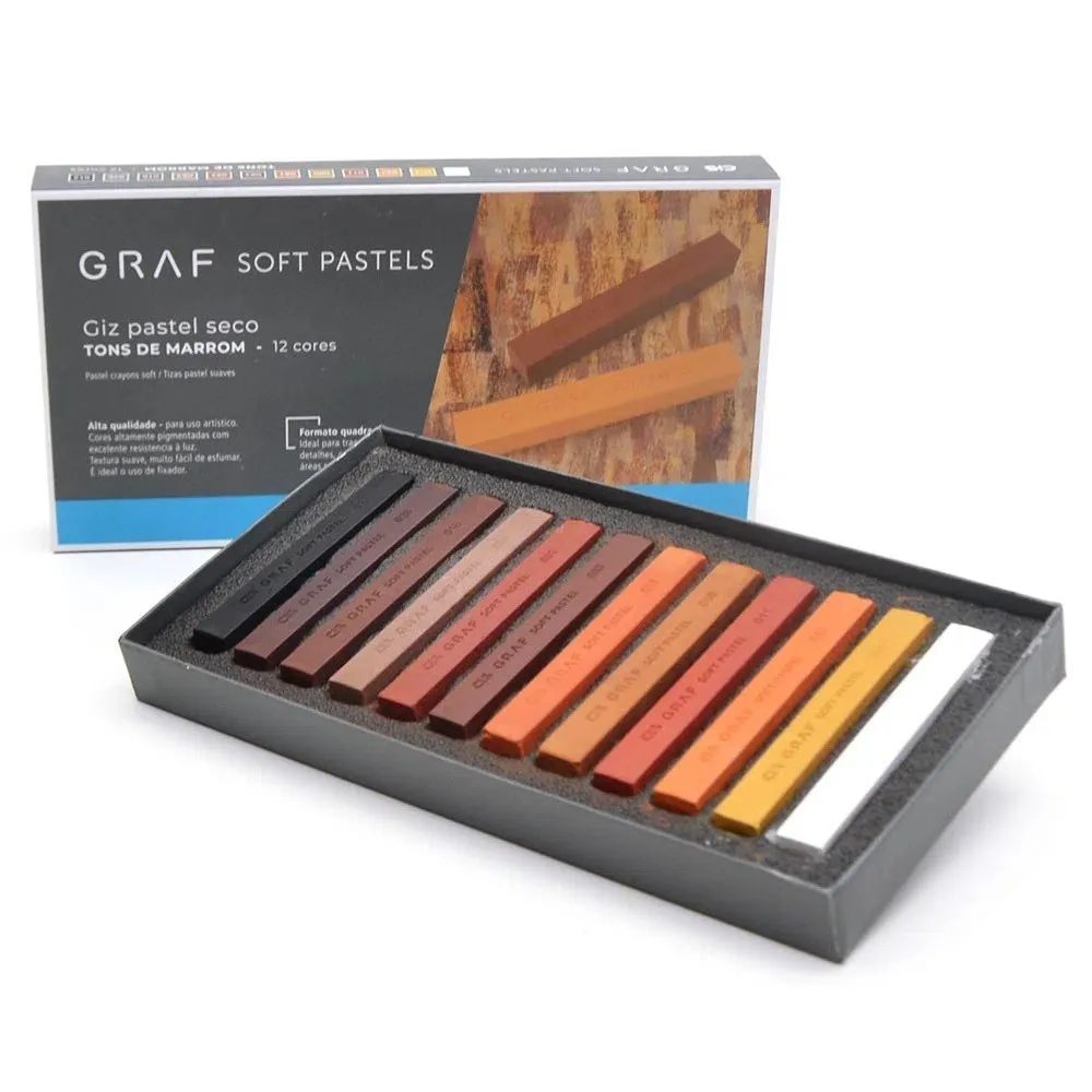 Giz Pastel Seco Graf Soft 12 Cores Cis Artigos De Papelaria E Escolares Suprimentos De Arte
