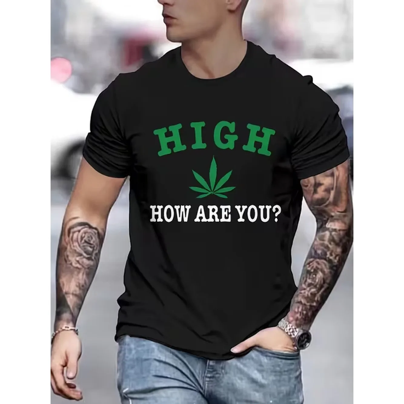 Mens Novelty 3d Print Fashion T Shirt Casual Polyester Crew Neck Tee with Unique Graphic Design Machine Washable