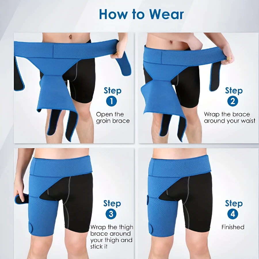 Hip Brace-Groin Compressione Supporto Sciatica Coscia Tendine Artrite SI Hip Flexor Tirocciato Muscoli Sollievo dal dolore Wrap Uomo Donna