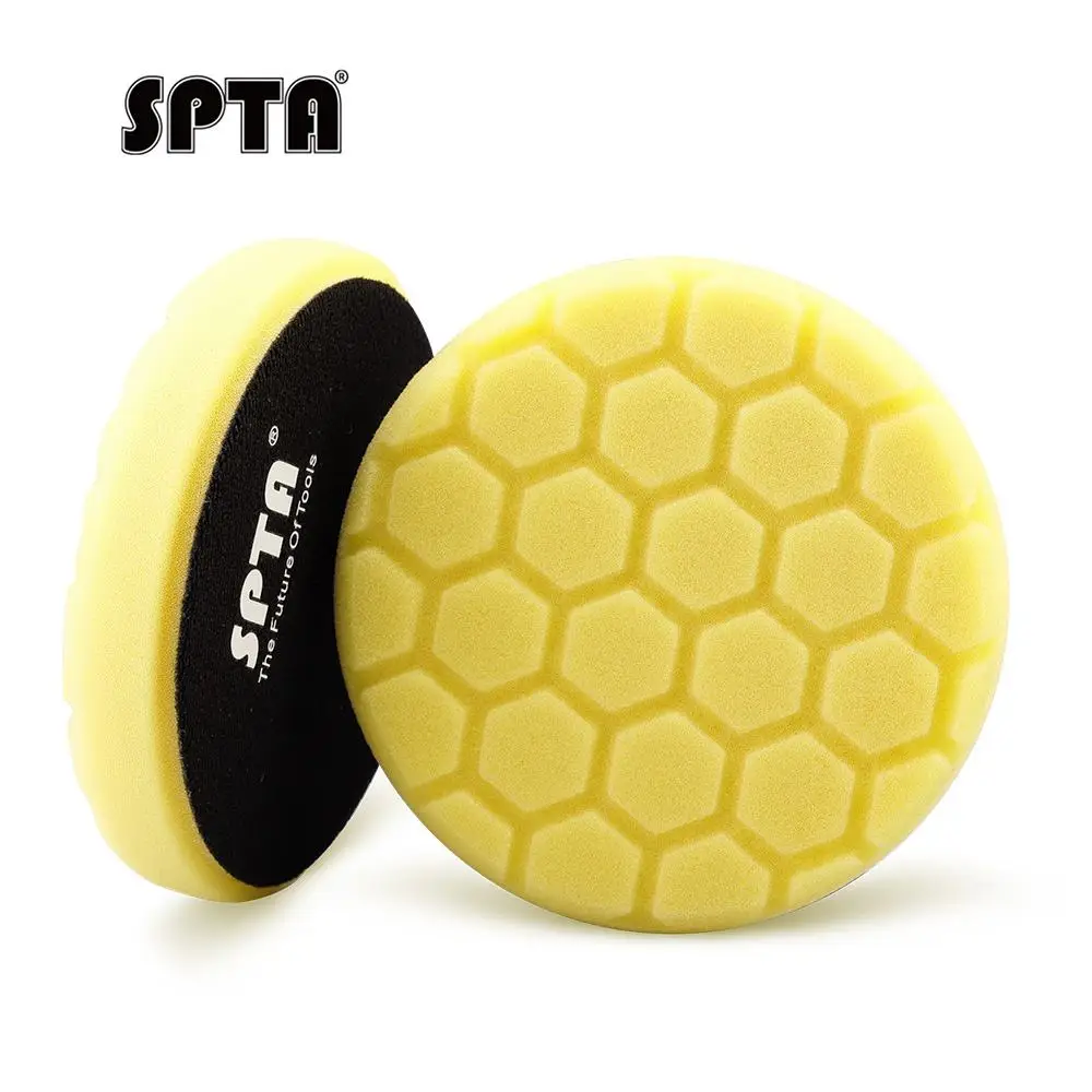 SPTA 1 Stück 3"(80mm)/5"(125mm)/6"(150mm)/7"(180mm) Auto-Polierschwamm Hex-Logic Polierpads für Rotations-DA-GA-Polierer