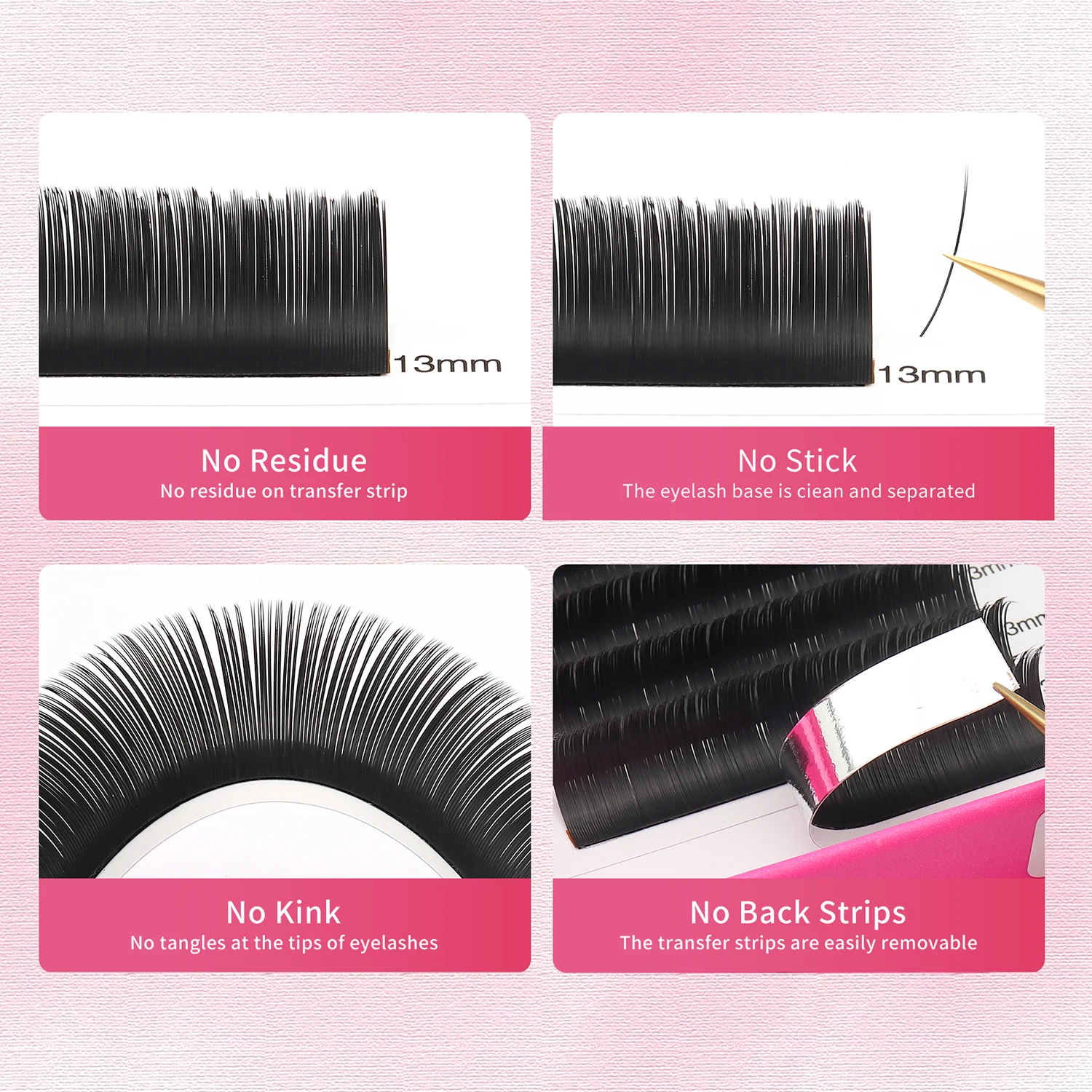 XIUSUZAKI Ellipse Flat Lashes Split Tips Matte Black Soft Natural Individual False Eyelashes Extensions Flat Lashes Suppliers