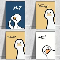Cartoon Funny Duck Are You Pooping Canvas Painting Animal Print Poster Goose Gift Modern Bathroom Home Kids Room Decor