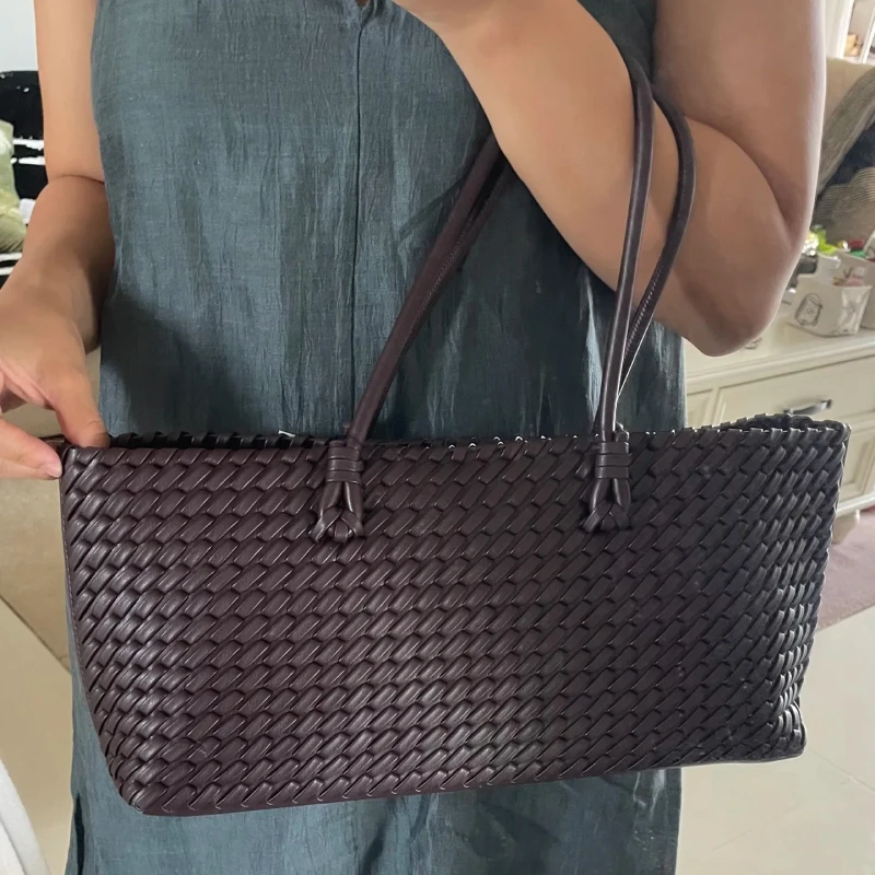 

Designer Wicker Woven Handbag,Large Capacity Women Top Handle Tote Bag,Luxury Commuter Shopper Everyday Underarm Shoulder Bag