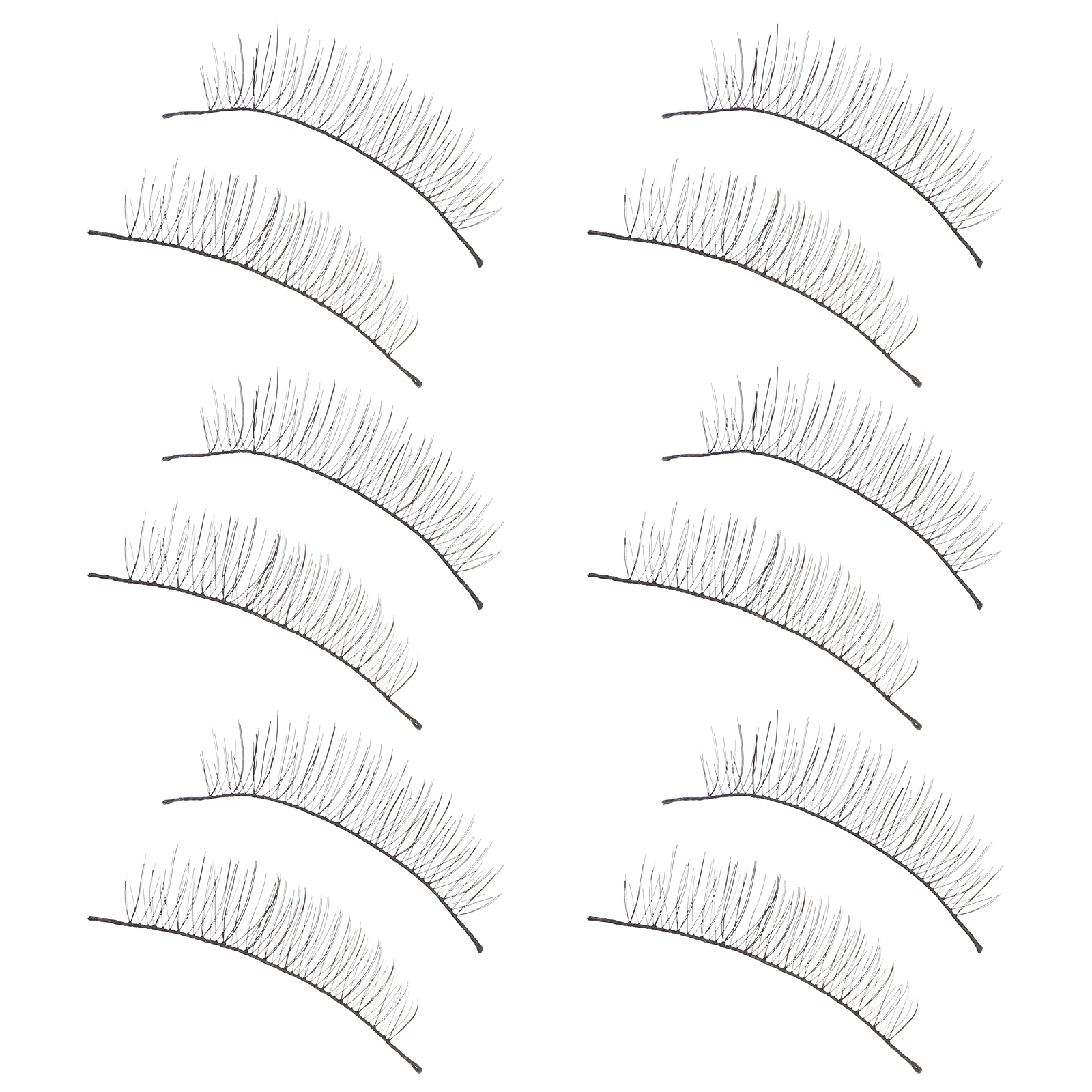

10Pairs Handmade Long False Eyelashes Durable Artificial Fiber Soft Flexible Backbone Volumizing Thickening Makeup