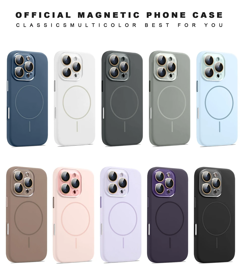 Official Silicone Magnetic Phone Case For iPhone 16 15 14 13 12 11 Pro Max Plus SE For Magsafe Wireless Charge Protector Cover