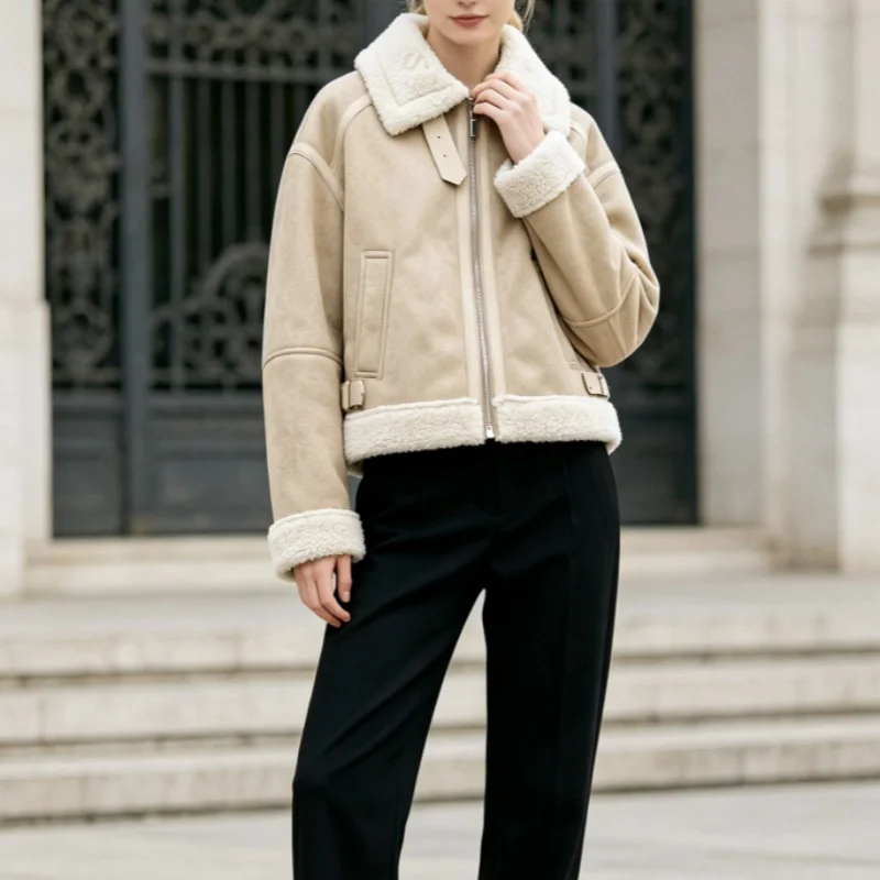 Guobioziy 2026 Women's New Double Sided Short Jacket Fashionable and Simple Elegant and Stylish Casual and Versatile