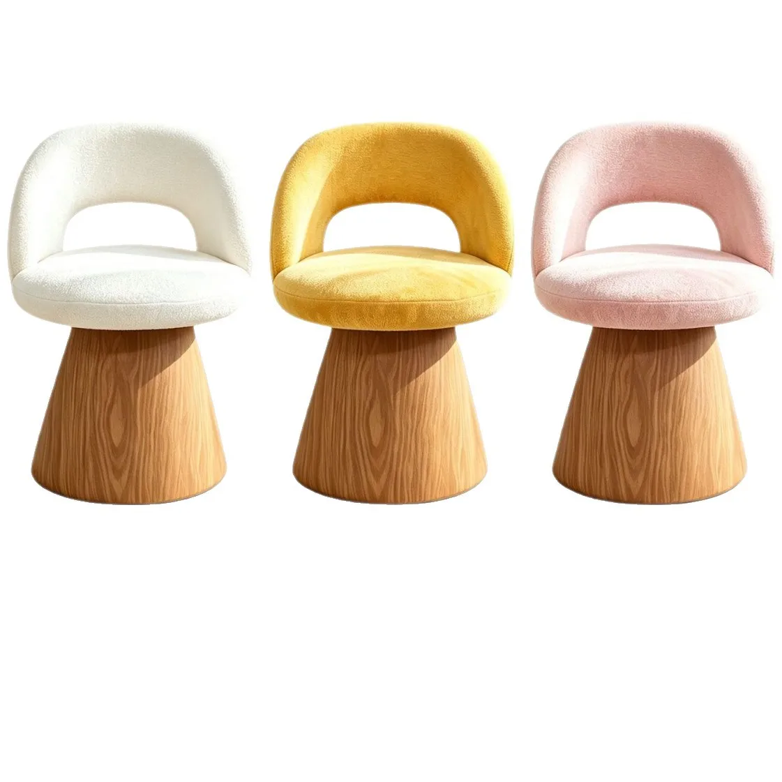 Custom Backrest Vanity Stool, Multi-scene Home Chair For Bedroom And Living Room