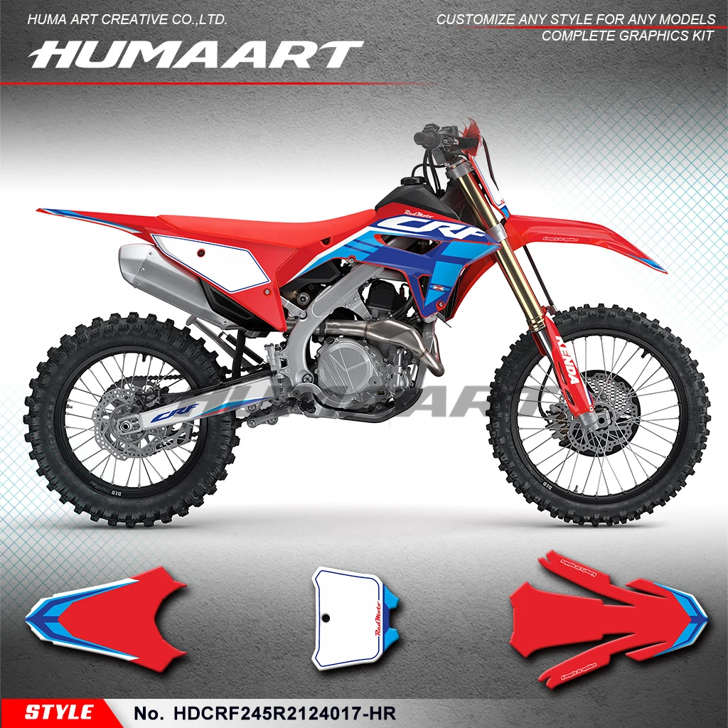 

Наклейки HUMAART, полные наклейки на мотоцикл для Honda CRF250R CRF450R CRF450RWE 2021 2022 2023 2024, HDCRF245R2124017-HR