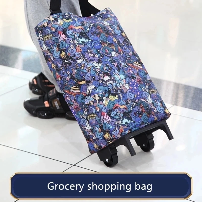 Folding Storage Bag High Capacity Shopping Food Organizer Trolley Bag On Wheels Bags Portable Shopping Bags Buy Vegetables Bags