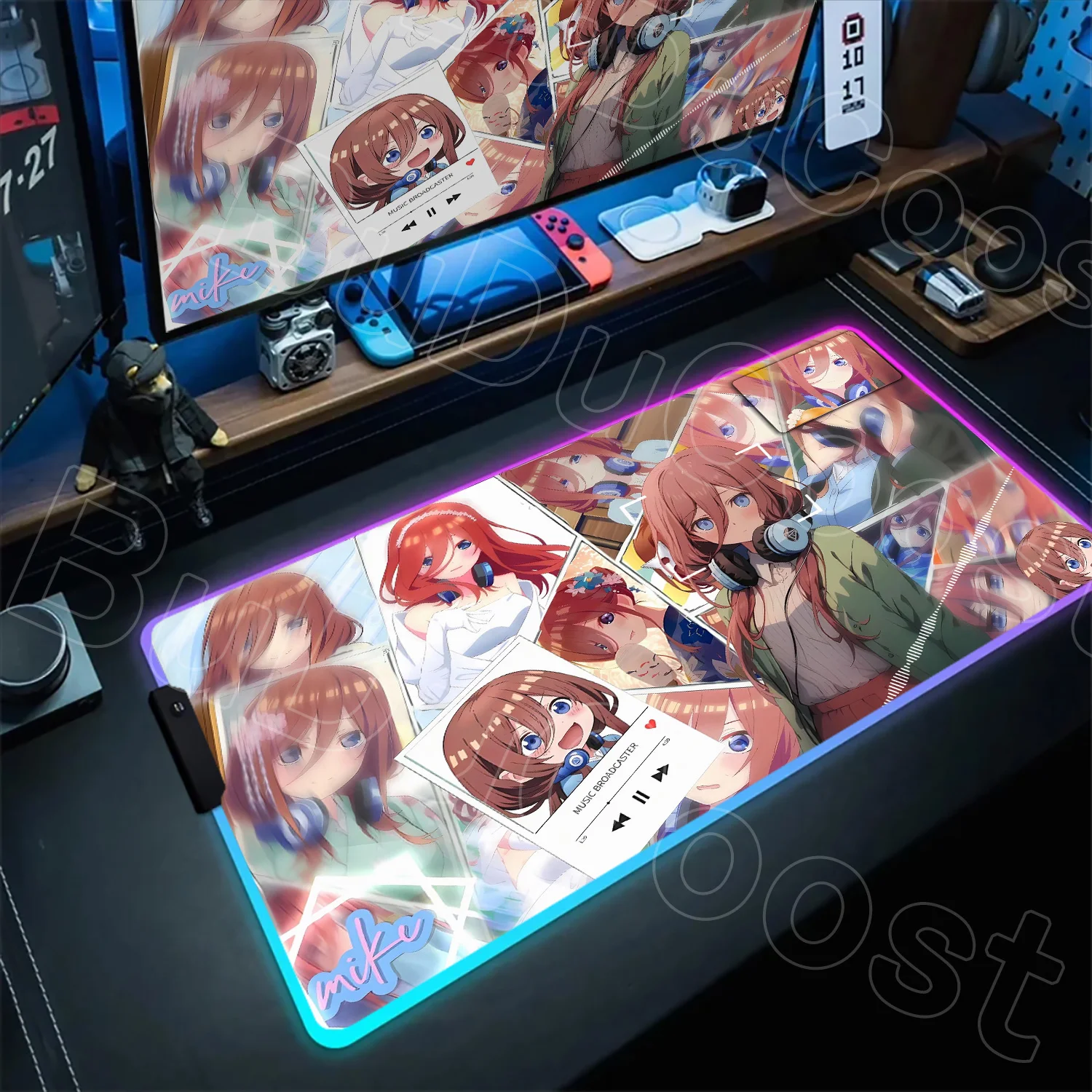 The Quintessential Quintuplets Anime RGB Mouse Pad Kawaii Girl Gaming Mause Mat Game Accessories XXL Mousepad Pc Desk Mat Carpet