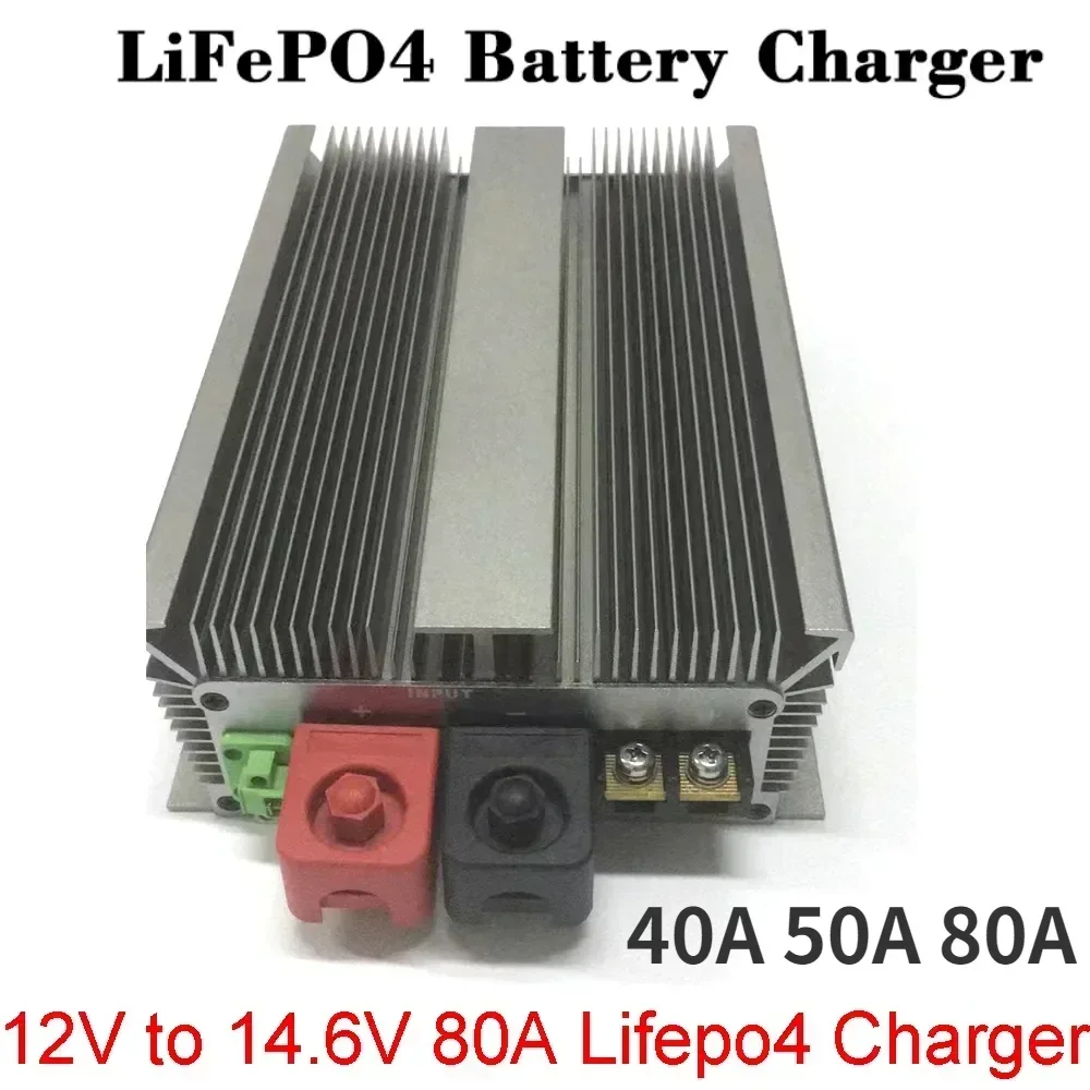 Carregador de Alta Potência para Bateria Lifepo4 12v a 14.6v 80a 10v a 16v
