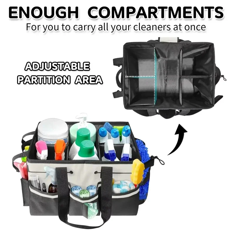 1pc Oxford Cloth Tools Storage Bag Foldable Large Capacity Cleaning Toolkit Crossbody Storage Bag With Handle Home Organizer