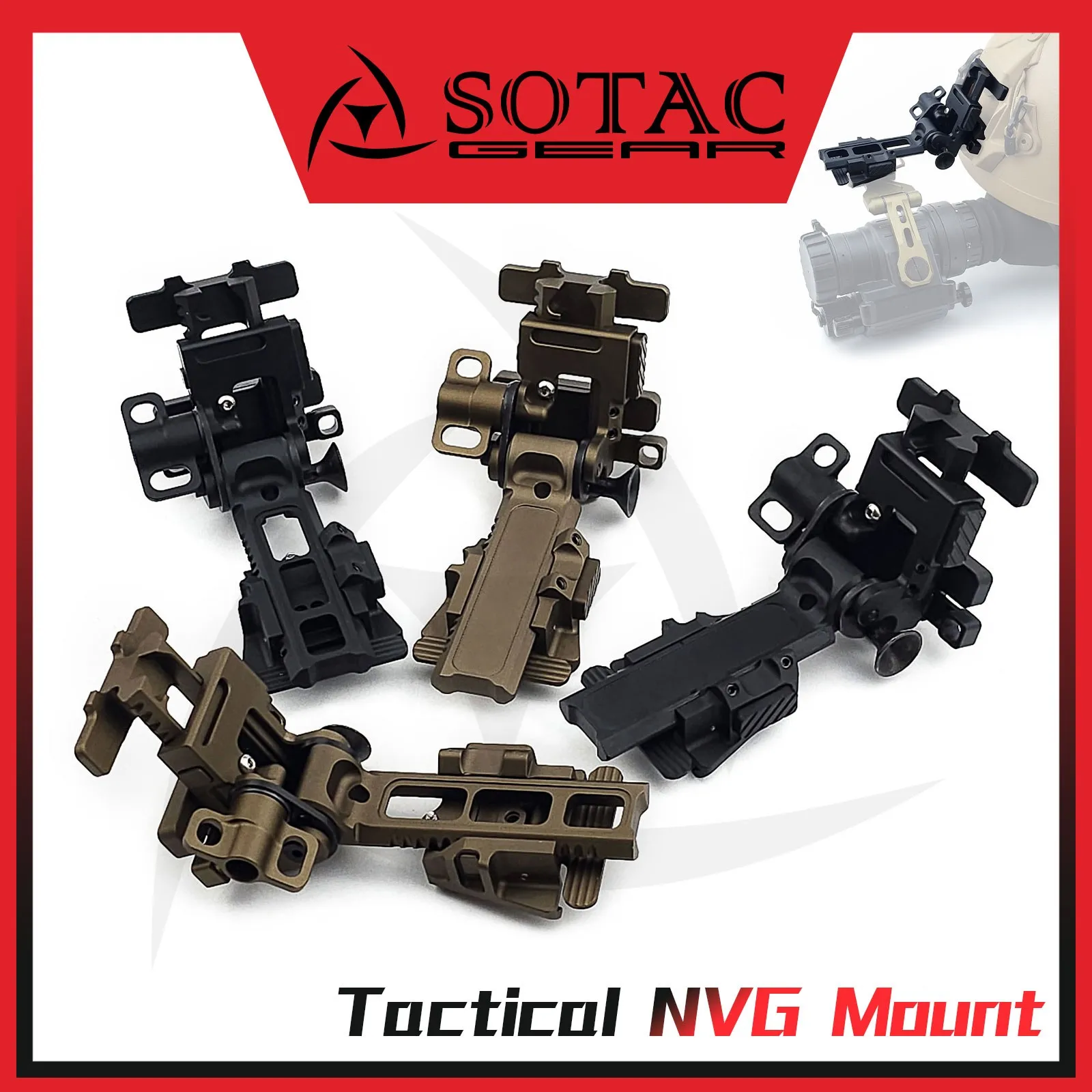 

Крепление для шлема SOTAC-GEAR Ultra-Lightweight NVG с отсоединяемым креплением типа «ласточкин хвост» из металла для PVS15/PVS18