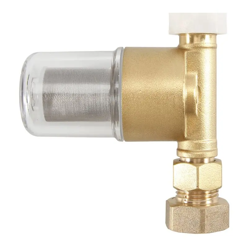 A84E-Brass Water Filter, Reusable Inline Sediment Washer Filter For Washing Machine, Shower, Garden Hose