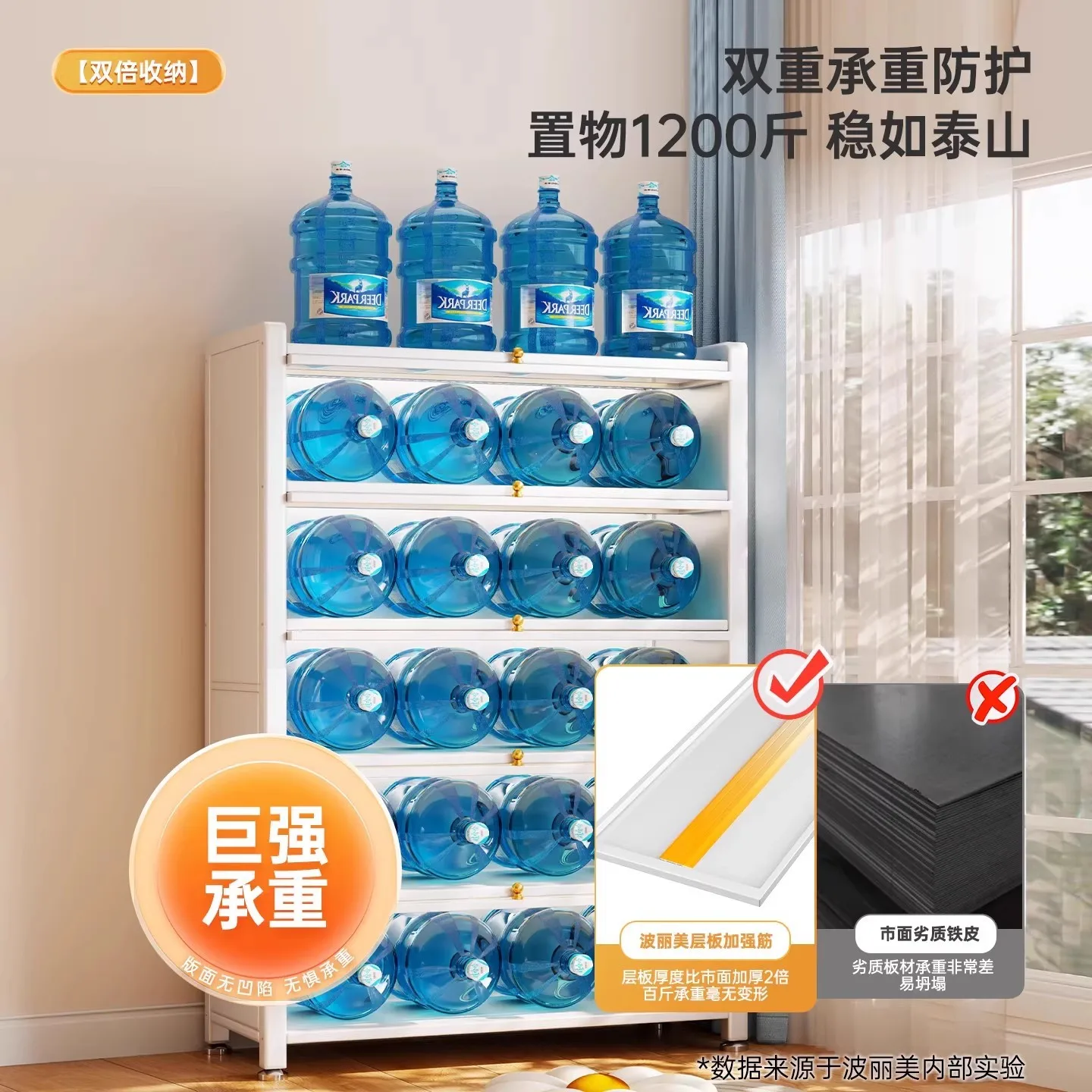 Steel bookcase with glass door Floor-to-ceiling bookshelf Living room dust-proof figure display cabinet Pain cabinet Iron view 3