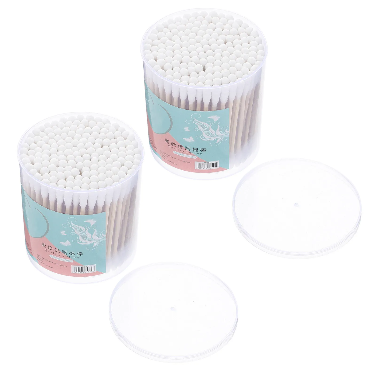 

Baby Cotton Swabs 2 Boxes Round Pads Tipped Applicators Stick Wood Spiral Cleaning Eco Friendly Beauty Personal Care Electronic