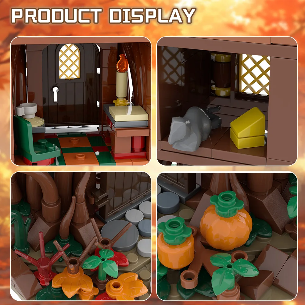 

Gobricks MOC Woodland Elf House осенью, строительные блоки, игрушка в подарок