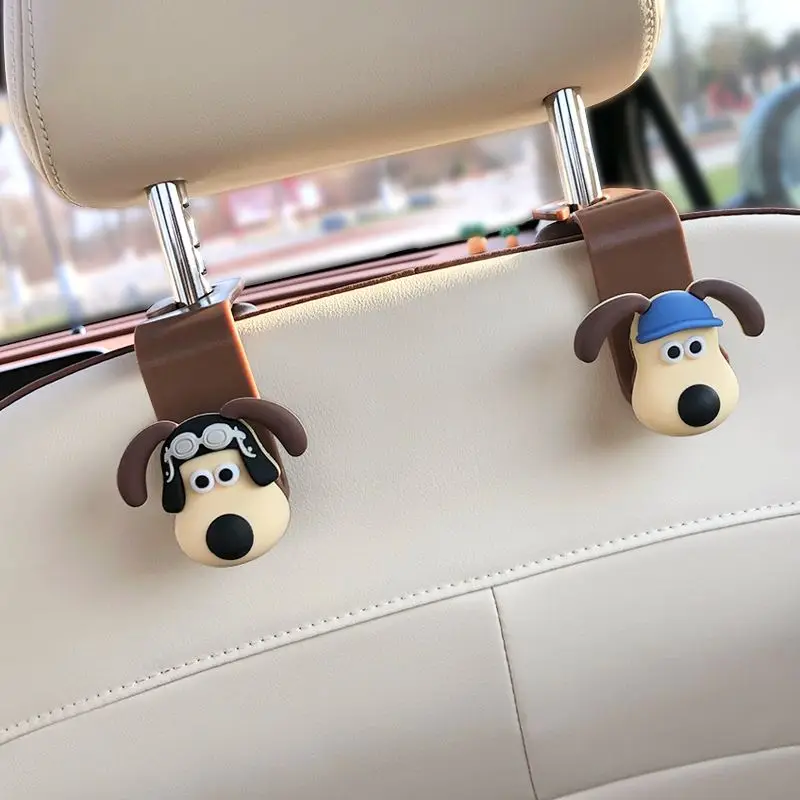 Wallace&Gromit animation peripheral cartoon cute doll shape car rear multi-functional storage hook high-looking car interior