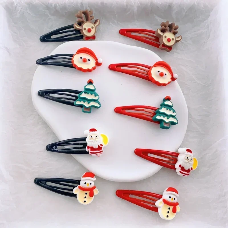 

Cute Christmas Side Clips Festival Hairclip for Women Girls Child Red Green Hairpin Hair Accessories Headwear BB Hair Clips