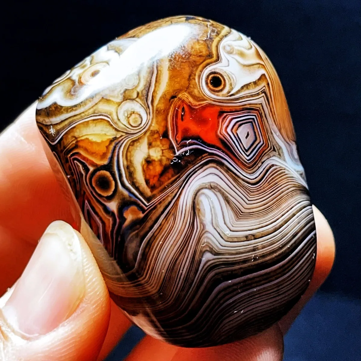 Banded Agate Smooth Texture, Nature Made, Polished Tumbled, Desk Decor, Natural Stone, Crystal Collection, Table Display