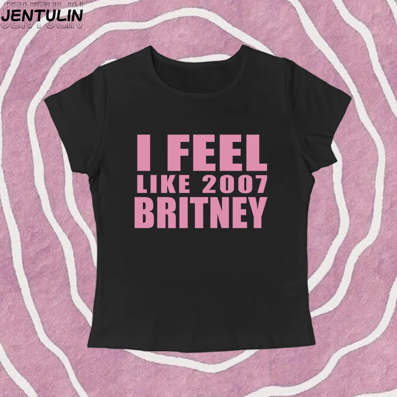 Y2K 2000s Vinage Crop Top estampado de letras pantalón corto Casual Camiseta de manga moda picante chica Sexy bebé camiseta 2025 ropa de verano para mujer